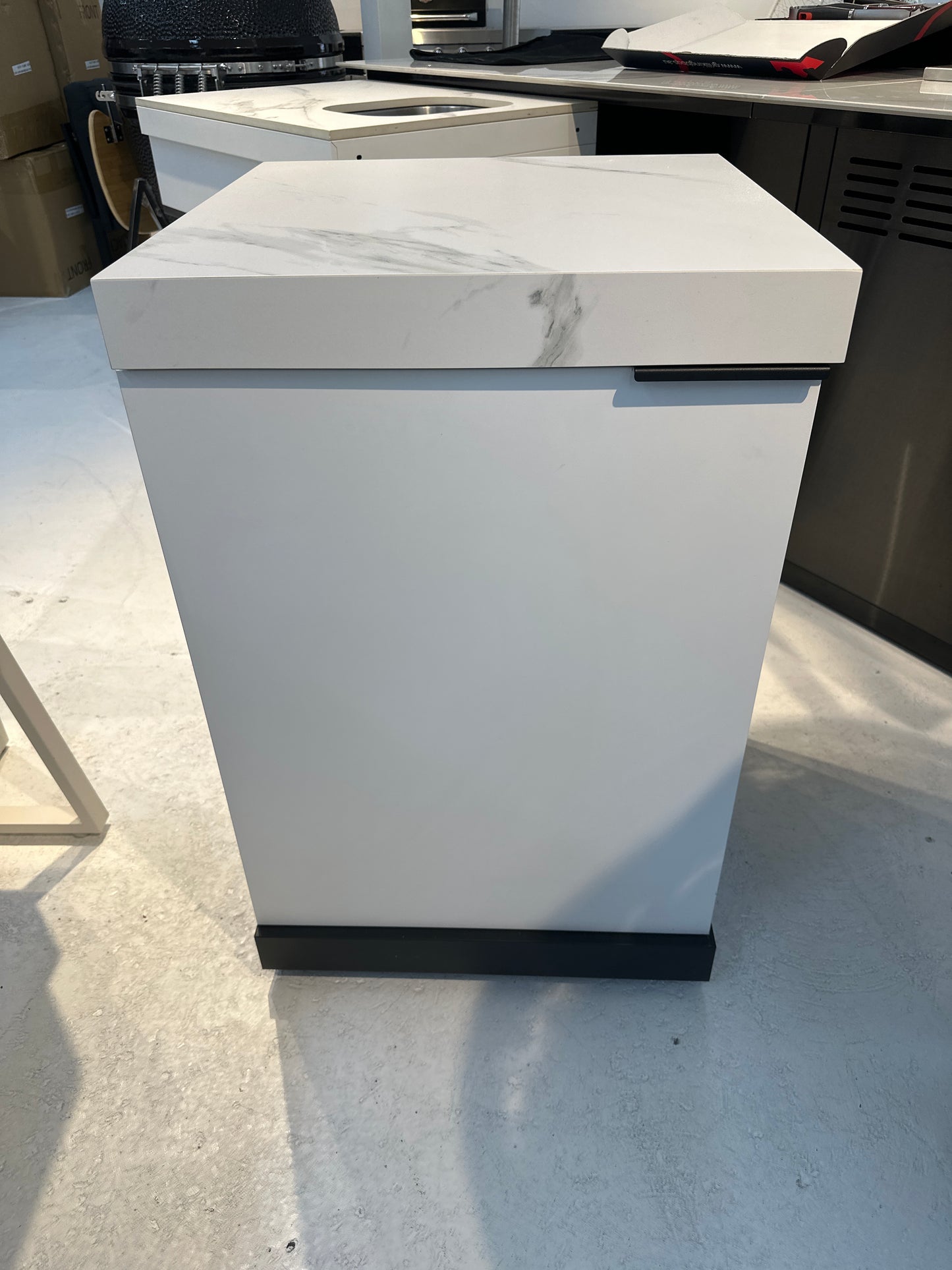 Storage Cabinet 1DR Suits Rockpool White V1 BBQs Non Waterfall Edge