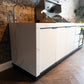 FLAT HOOD White Stone 4B Drop In BBQ Kitchen Package with Stone Benchtops, Hampton Waterfall Design