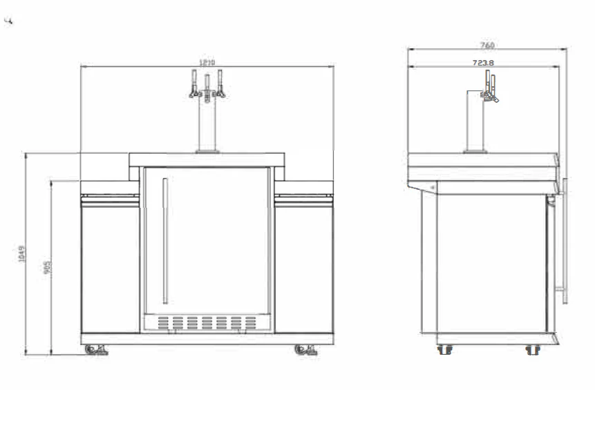 3.63M Element Twin Hood 8-Burner Outdoor BBQ Kitchen + 188L Kegerator + Wok Module : Graphite Stainless Steel, Stone Bench, Fridge, Sink, Height Adjustable, Rotisserie with BBQ Cover