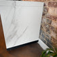 FLAT HOOD White Stone 4B Drop In BBQ Kitchen Package with Stone Benchtops, Hampton Waterfall Design