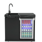 Hampton Style Black Stone Rockpool 6B BBQ Kitchen Package Inc Sink & Draw Module, 2DR Tropical Fridge