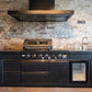 Black Felix 4B + Wok Designer BBQ Kitchen 2.8M: Fridge, Faucet, Sink, Side Wok, Storage Cupboard, Stone Benchtops