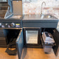 Black Felix 4B + Wok Designer BBQ Kitchen 2.8M: Fridge, Faucet, Sink, Side Wok, Storage Cupboard, Stone Benchtops