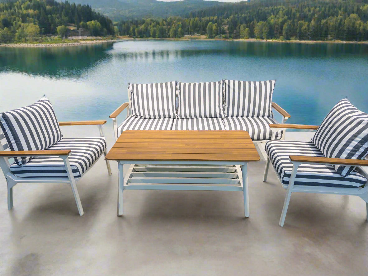 Zurich 4-Piece Aluminium Outdoor Lounge Setting — Hampton