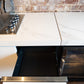 Raised Hood Black Stone 4B Drop In BBQ Kitchen Package with Stone Benchtops, Hampton Waterfall Design