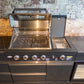 Black Felix 4B + Wok Designer BBQ Kitchen 2.8M: Fridge, Faucet, Sink, Side Wok, Storage Cupboard, Stone Benchtops