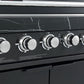 Rockpool 4 Burner Black with Wok + Rear Infrared BBQ Kitchen (BBQ Only Fridge Sink Sold Seperate) - LPG Inc Rotisserie & BBQ Cover