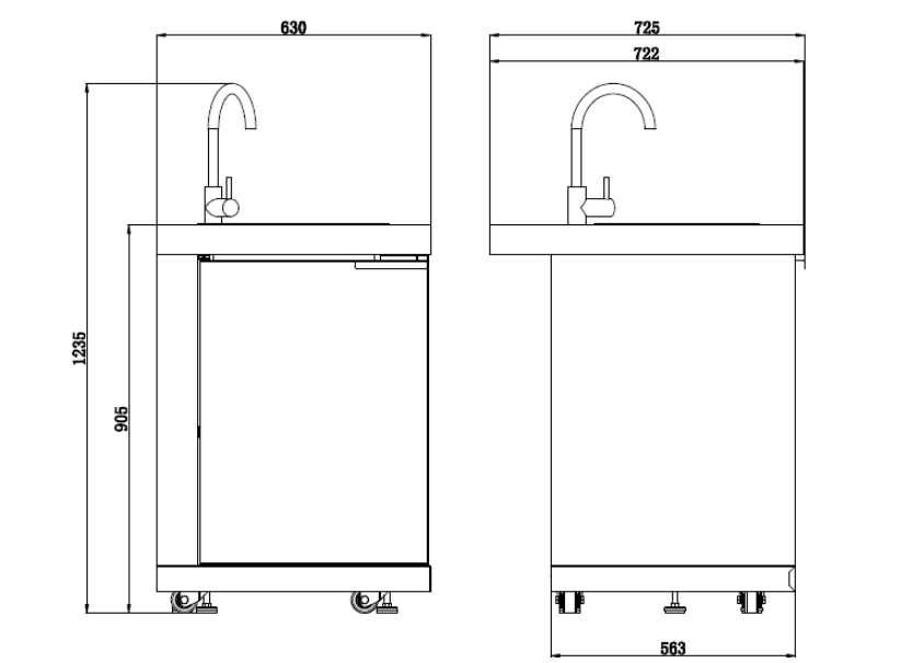 Rockpool White 4B + Wok: Designer Outdoor BBQ Kitchen Package Inc 2DR Fridge, 2DR Sink, 3 Draw Storage, Rear Infrared, Rotisserie, BBQ Cover