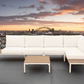 Outdoor Havana Package In White - Outdoor Aluminium & Acacia Modular Corner Lounge