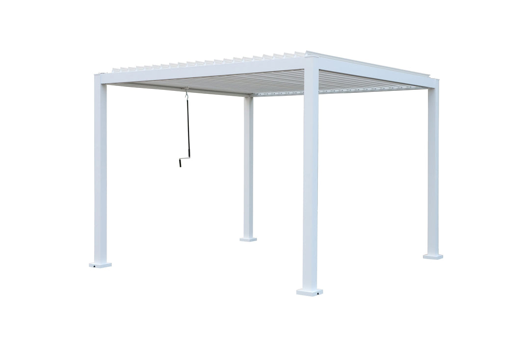 GazeboMate Aluminum White Louvre Gazebo 3M x 4M