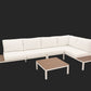 Outdoor Havana Package In White - Outdoor Aluminium & Acacia Modular Corner Lounge