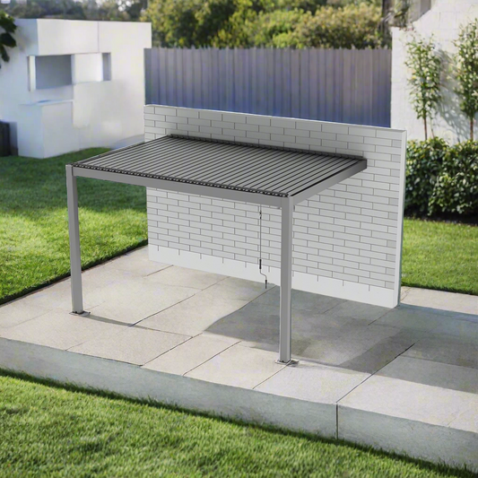 GazeboMate Wall Mounted Aluminium Louvre Gazebo 3M x 4M